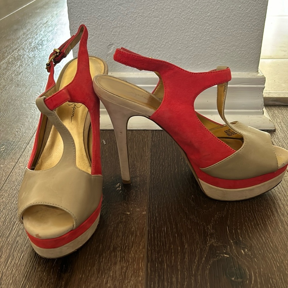 Peep toe heels